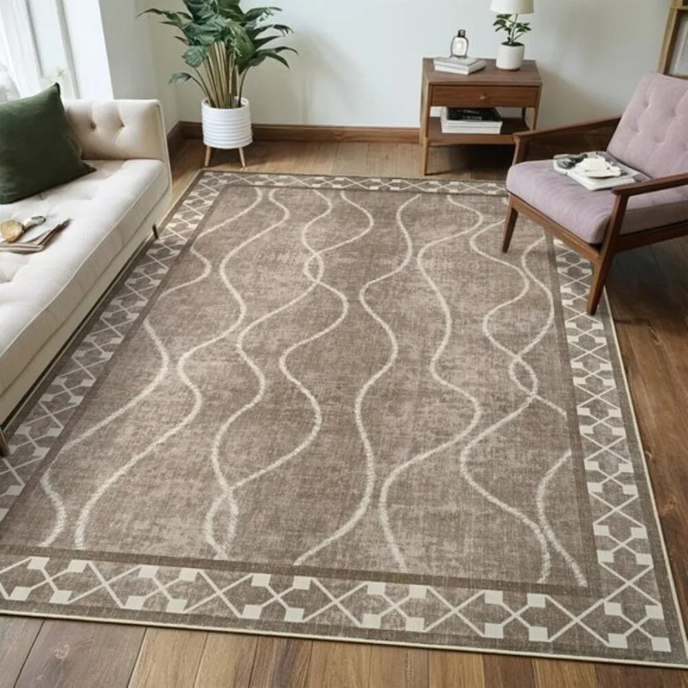 New 4x6 Washable Area Rug, Non-Slip Low Pile Carpet for Home & Room Decor